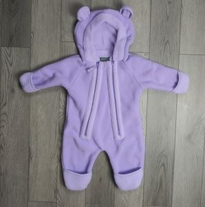 L.L.BEAN Purple Baby Bear Bunting 3/6 Months